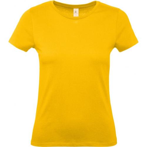 Dámske tričko B&C E150 - tmavo žlté