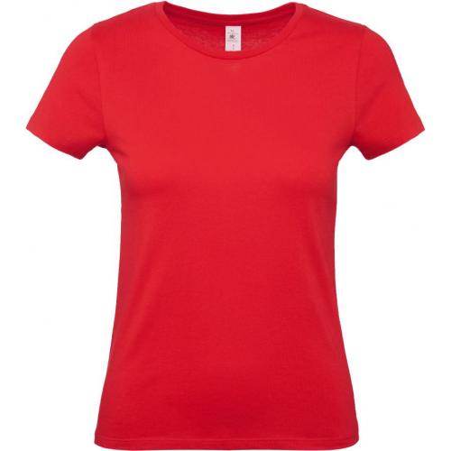 Dámské tričko B&C E150 - červené