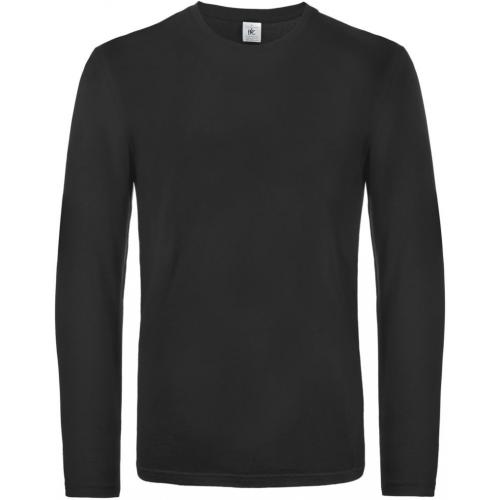 Pánské tričko s dlouhým rukávem B&C Exact 190 - černé
