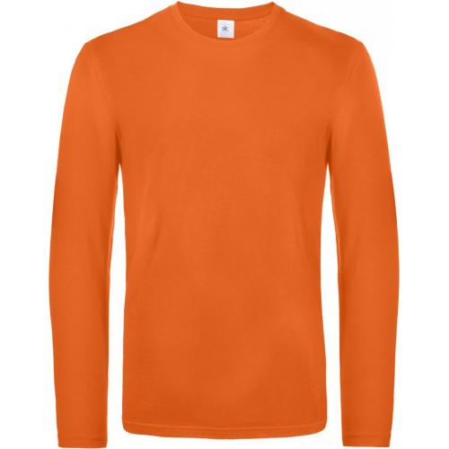Pánske tričko s dlhým rukávom B&C Exact 190 - oranžové