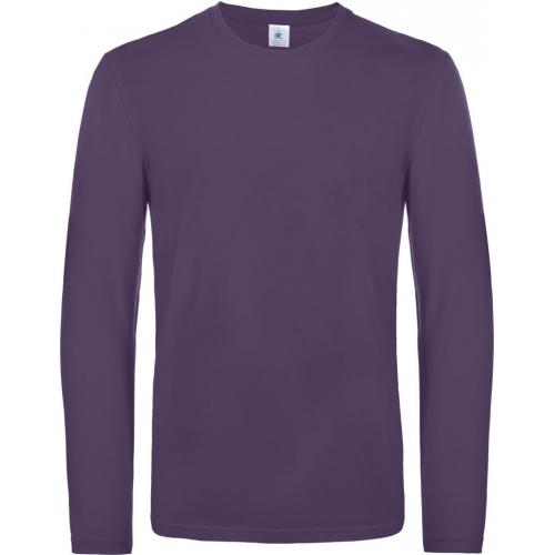 Pánske tričko s dlhým rukávom B&C Exact 190 - fialové