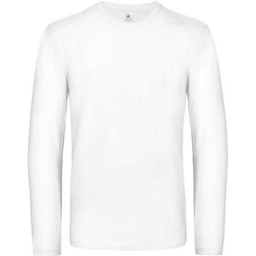 Pánske tričko s dlhým rukávom B&C Exact 190 - biele