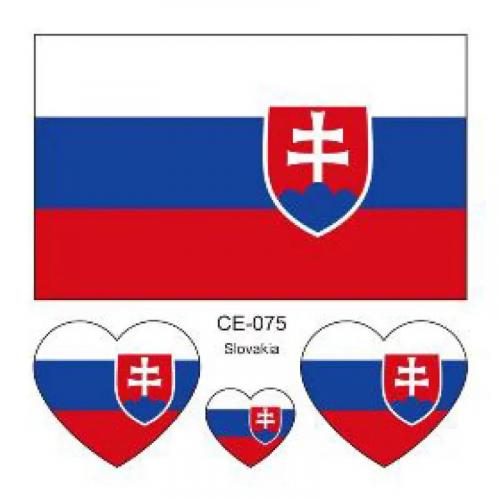 Sada 4 tetování vlajka Slovensko 6x6 cm 1 ks