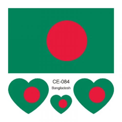 Sada 4 tetování vlajka Bangladéš 6x6 cm 1 ks