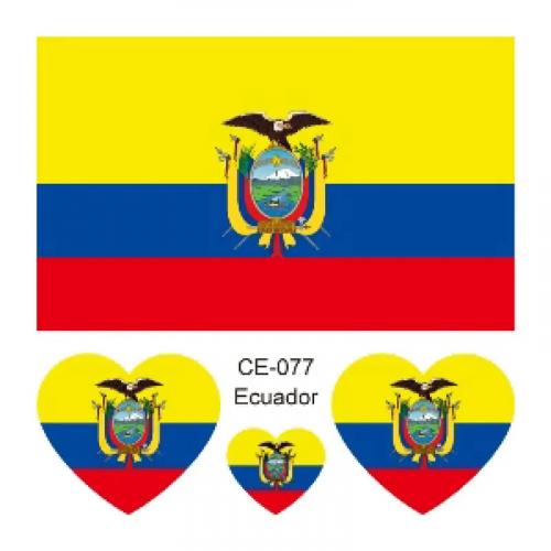 Sada 4 tetovanie vlajka Ekvádor 6x6 cm 1 ks