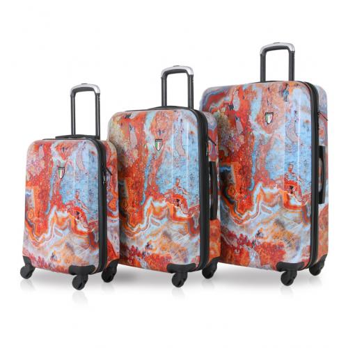 Súprava cestovných kufrov Tucci 0172 Marble - hnedá-sivá