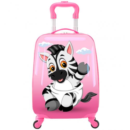 Dětský kufr Tucci Kids Zabra 25 L - růžový