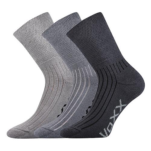 Ponožky froté Voxx Stratos 3 páry (svetlo šedé, šedé, tmavo šedé)