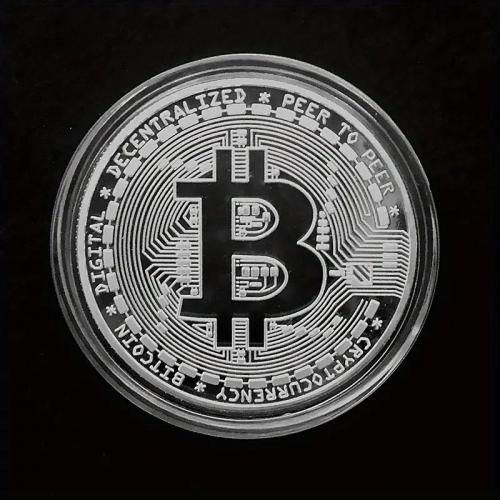 Pamätné mince Bitcoin 4 cm - strieborná