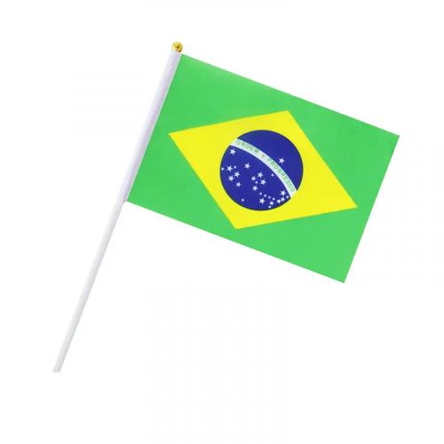 Vlajka Brazílie 14 x 21 cm na plastové tyčce