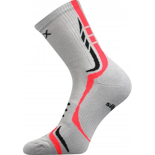 Ponožky unisex športové Voxx Thorx - svetlo sivé-červené