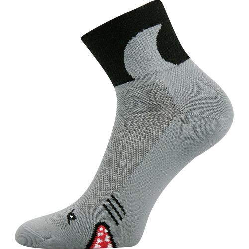 Ponožky športové unisex Voxx Ralf X Žraloky - sivé-čierne