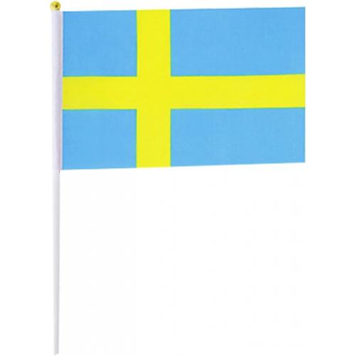 Vlajka Švédsko 14 x 21 cm na plastové tyčce