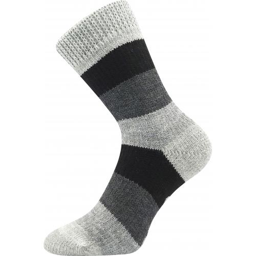 Ponožky spací unisex Boma Spací Pruh - šedé-černé