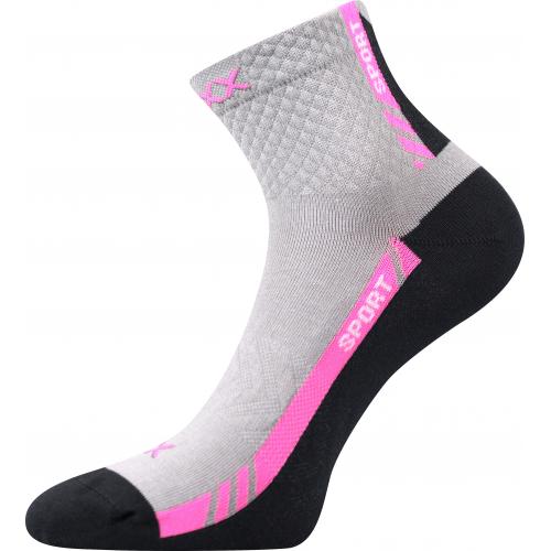 Ponožky slabé sportovní unisex Voxx Pius - světle šedé-růžové