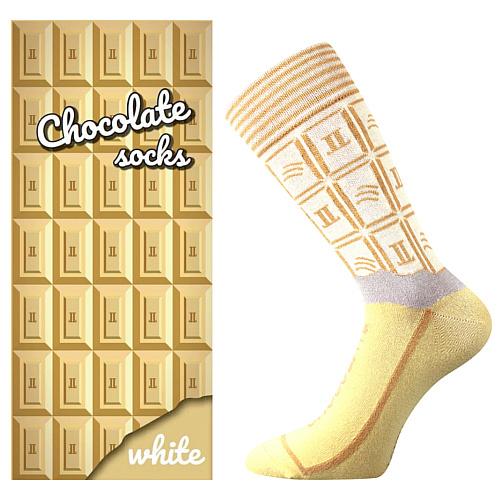 Ponožky klasické pánske Lonka Chocolate - béžové-žlté