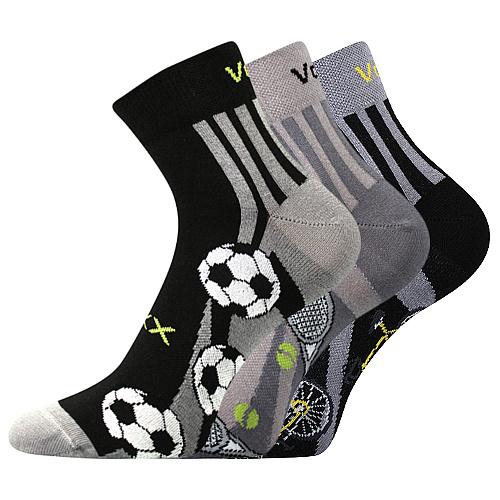 Ponožky klasické pánske Voxx Abras 3 páry (čierne, svetlo šedé, šedé)