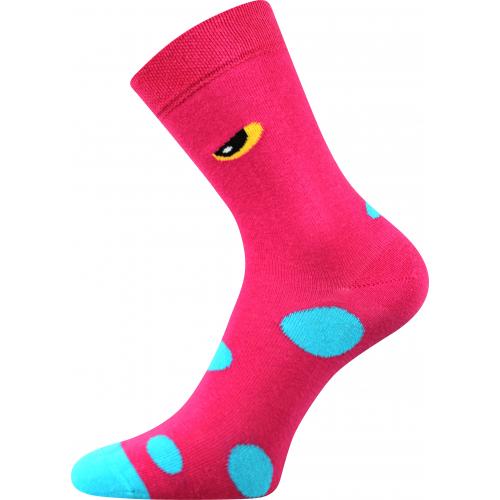 Ponožky klasické dětské Lonka Twidorik Příšerky - růžové-modré