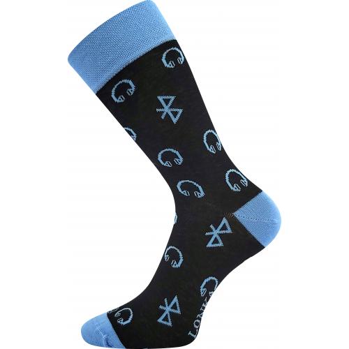 Ponožky trendy unisex Lonka Woodoo Bluetooth - černé-modré