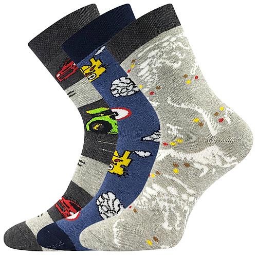 Ponožky dětské froté Boma Sibiř 07 3 páry (navy, šedé, tmavě šedé)
