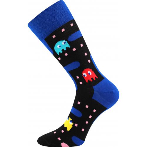 Ponožky spoločenské unisex Lonka Twidor Hra - modré-čierne