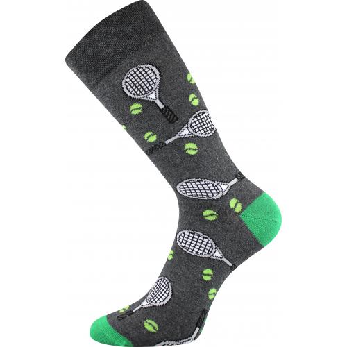 Ponožky trendy pánské Lonka Depate Tenis - šedé-zelené