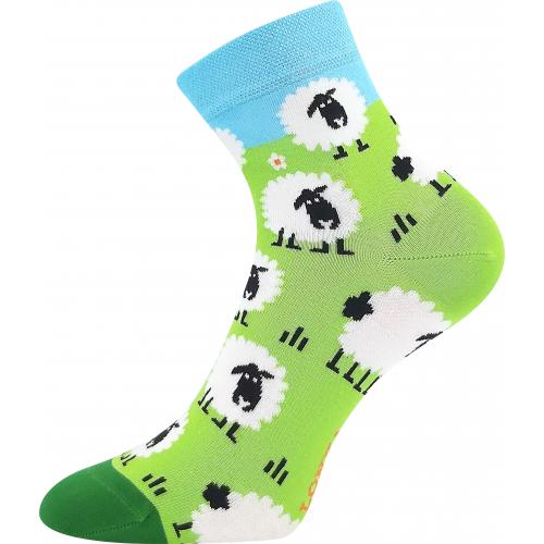 Ponožky unisex trendy Lonka Dorwin Ovečky - zelené-modré
