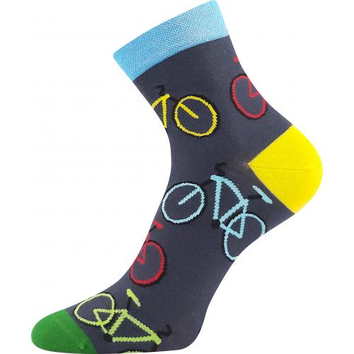 Ponožky unisex trendy Lonka Dorwin Kolo - šedé-modré