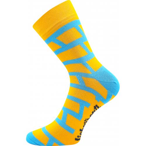 Ponožky pánske klasické Boma Lichožrúti P - žlté-modré