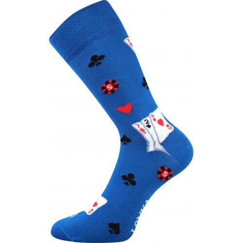 Ponožky unisex trendy Lonka Woodoo Karty - modré