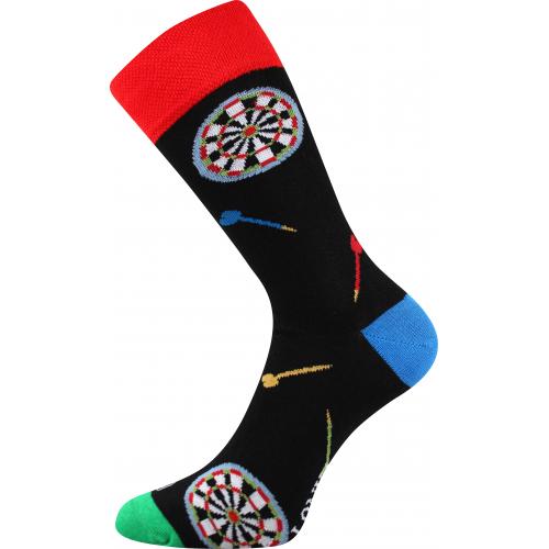 Ponožky unisex trendy Lonka Woodoo Šípky - čierne-červené