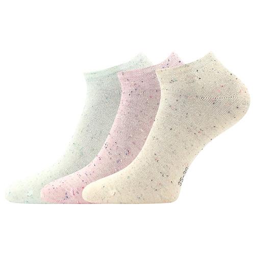 Ponožky dámske letné Lonka Nopkana 3 páry (zelené, ružové, béžové)