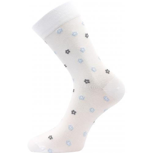 Ponožky dámske slabé Lonka Flowrana - biele