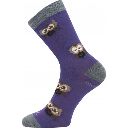 Ponožky detské vlnené Voxx Sovik - fialové