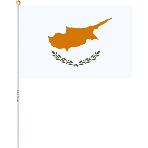 Vlajka Kypr 14 x 21 cm na plastové tyčce