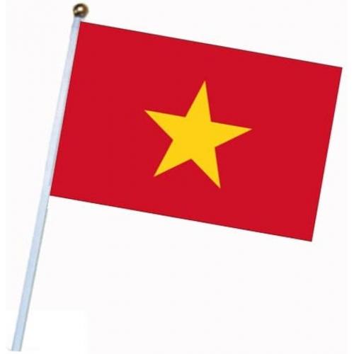 Vlajka Vietnam 14 x 21 cm na plastové tyčce