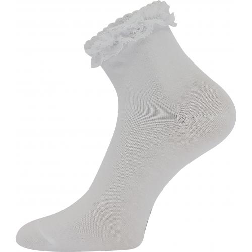 Ponožky dámske slabé Boma Čipka - biele