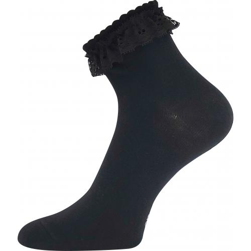 Ponožky dámske slabé Boma Čipka - čierne
