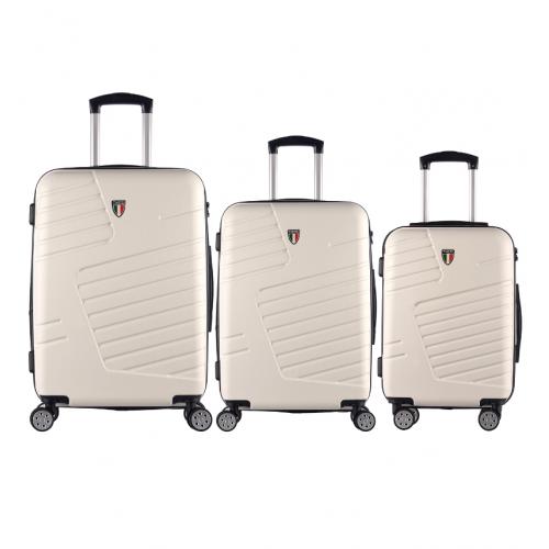 Súprava cestovných kufrov TUCCI Boschetti T-0278/3 ABS 33-91 L - biela