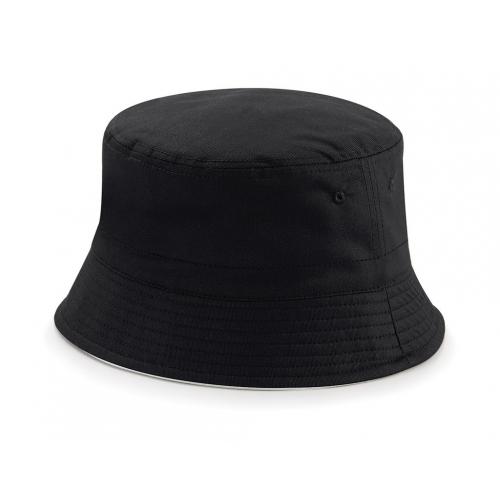 Obojstranný klobúčik Beechfield - čierny-sivý