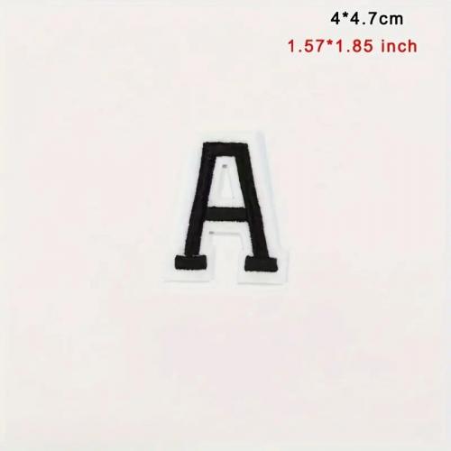 Nášivka nažehľovacie písmeno A 4,7 cm - čierna-biela