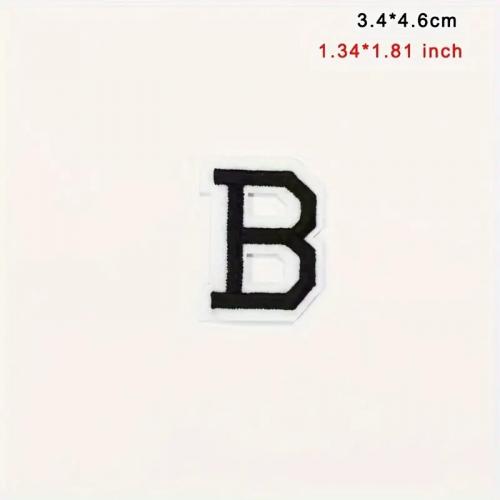 Nášivka nažehlovací písmeno B 4,7 cm - černá-bílá