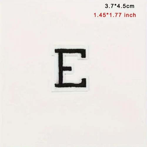 Nášivka nažehľovacie písmeno E 4,7 cm - čierna-biela