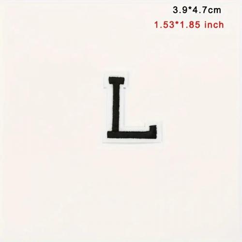 Nášivka nažehľovacie písmeno L 4,7 cm - čierna-biela