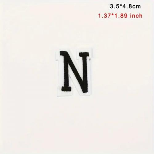 Nášivka nažehlovací písmeno N 4,7 cm - černá-bílá