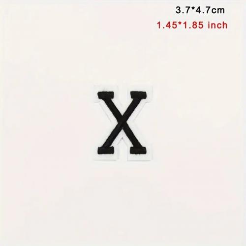 Nášivka nažehľovacie písmeno X 4,7 cm - čierna-biela