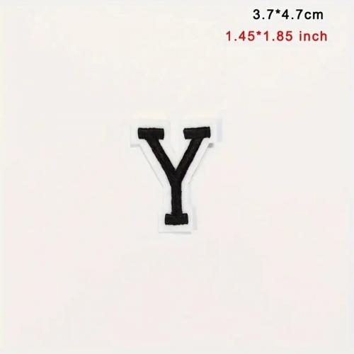 Nášivka nažehľovacie písmeno Y 4,7 cm - čierna-biela