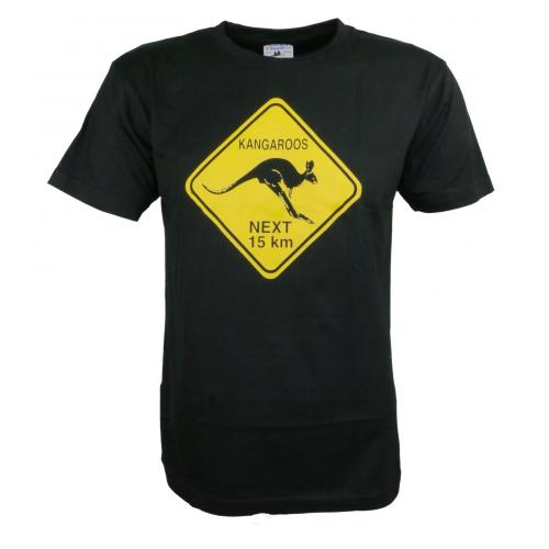 Tričko austrálske Gooses Roadsing Kangaroo - čierne