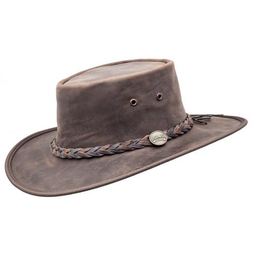 Klobúk austrálsky kožený Barmah Hats Squashy Twotone - hnedý