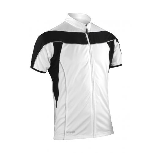 Tričko pánske Spiro Bike Full Zip - bílo-černé